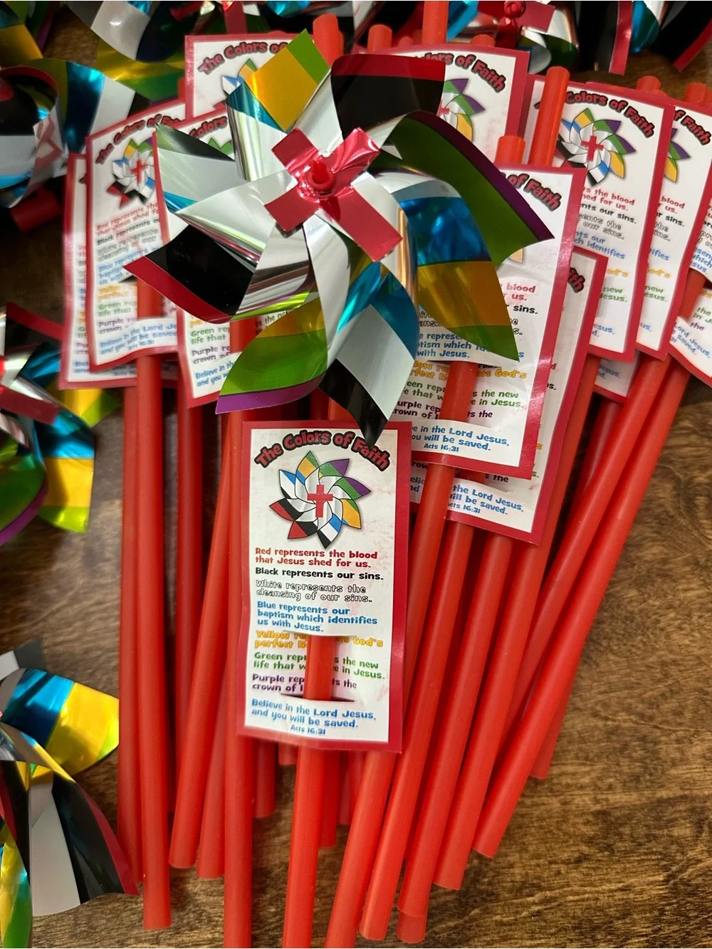 The Salvation Story Pinwheels with Card - makes 33 pinwheels